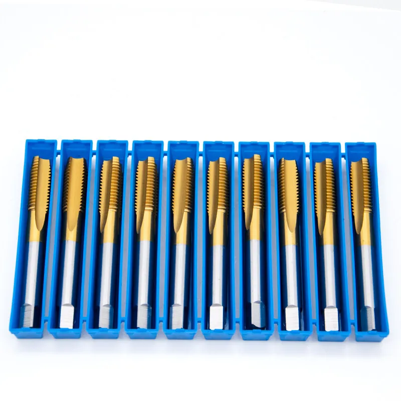 YS High Quality Machine Titanium Plated HSS 6542 Tip Tap Straight Groove Tap Screw Tip Tap M3/4 M5 M6 M8 M10 Silk Tapping Tool