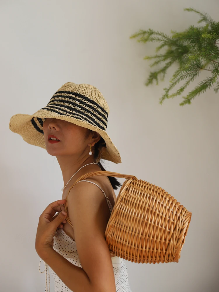 spring-wind-2025-spring-summer-new-retro-straw-woven-hat-women's-travel-vacation-foldable-sun-protection-hat-casual-style