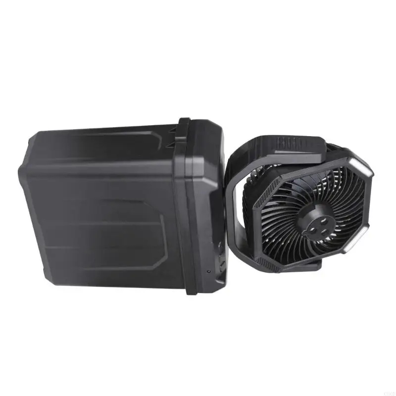 C90F Outdoor Misting Cooling Fan Rechargeable 6L Bucket Swing 3spray Nozel Remote