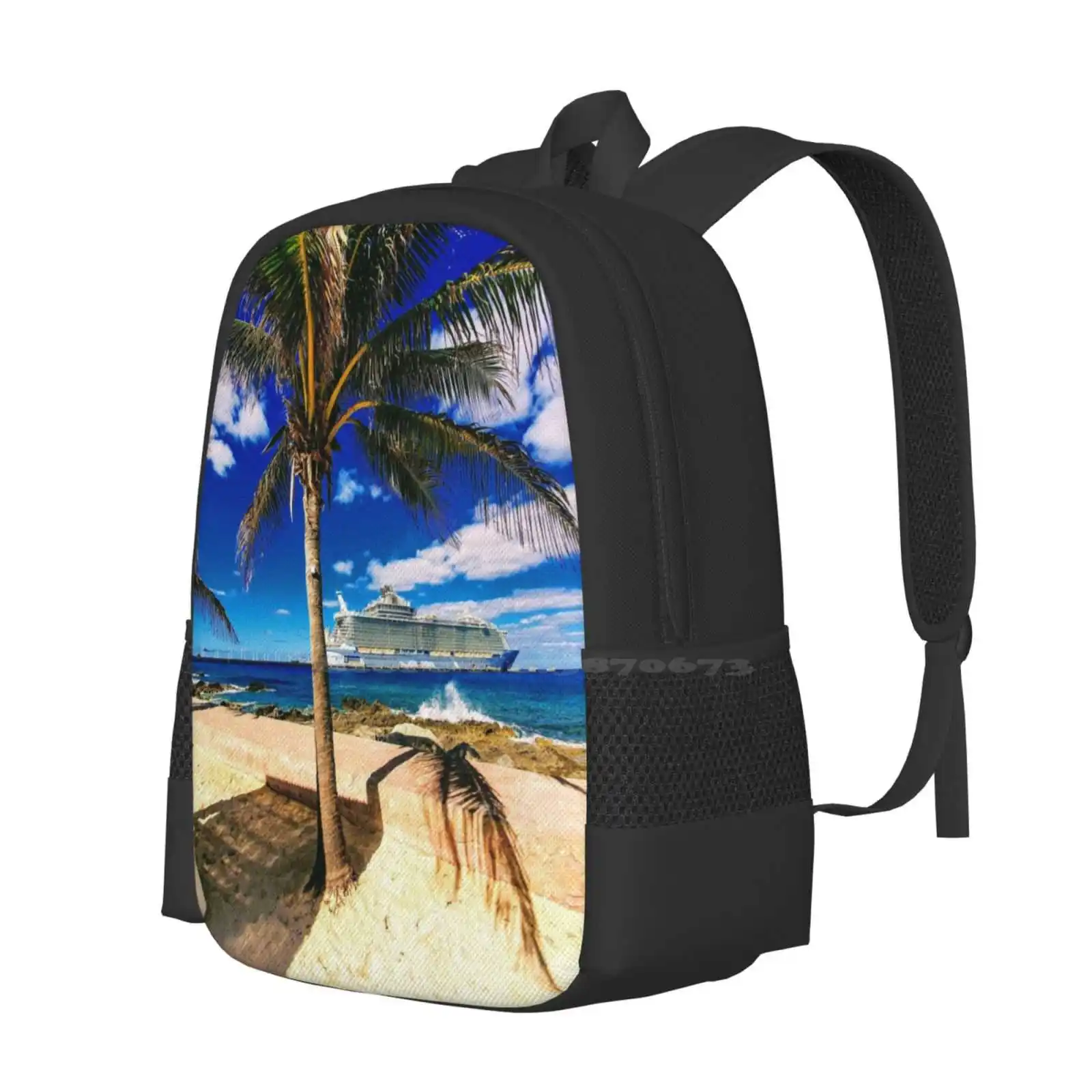 Coco Cay And The Allure Of The Seas 3D Print Design Backpack Student Bag Cruises Cruising Travel Wanderingseas Royalcaribean