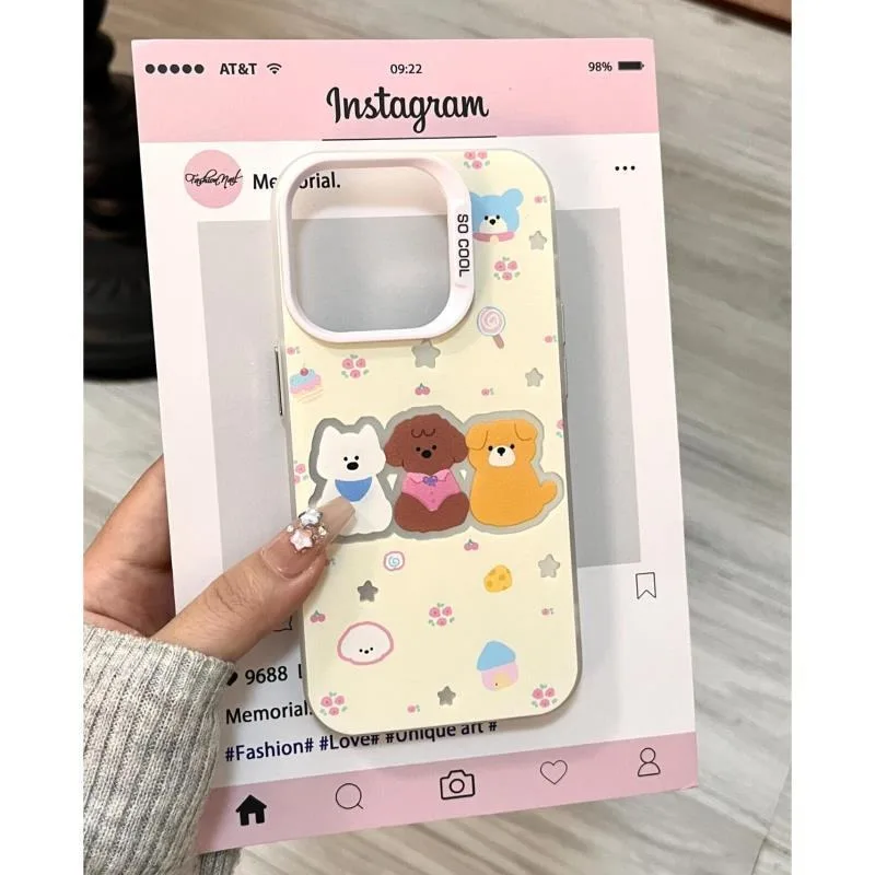 IPhone 16 15 14 13 12 11 PRO MAX Plus Xiaomi 13 14 Huawei MATE 60 NOVA 11 12 Honor 80 90 PRO Sevimli Köpek Telefon Kılıfı için uygundur