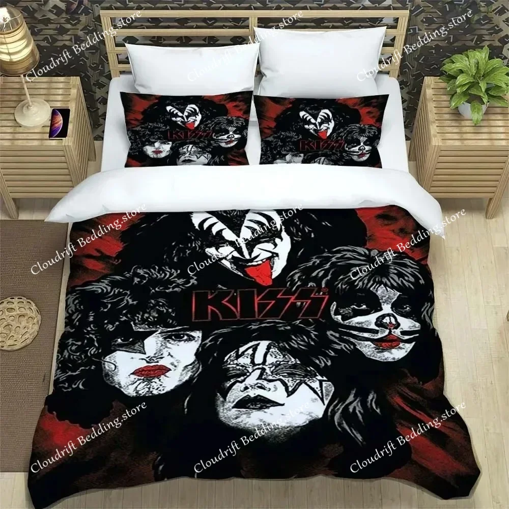 

Комплект постельного белья KISS Rock Band, размеры: Single, Twin, Full, Queen, King, музыкальный комплект постельного белья KISS для детской спальни