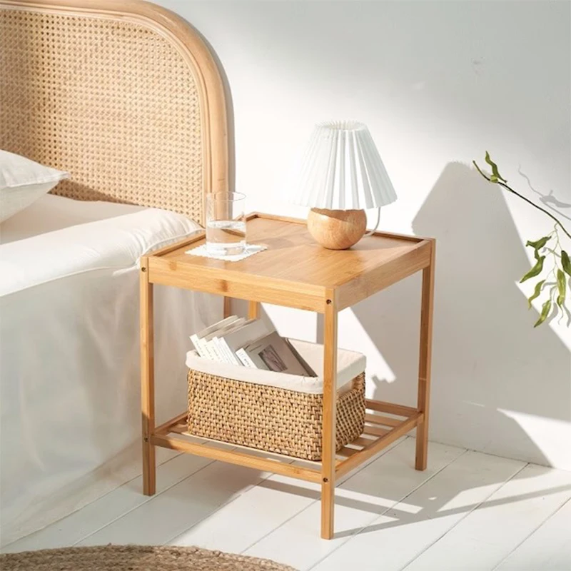 

Bamboo Furniture Side Table Square and Rectangular Storage Coffee Table Tea Desk Bedroom Bedside Table Center Table Living Room