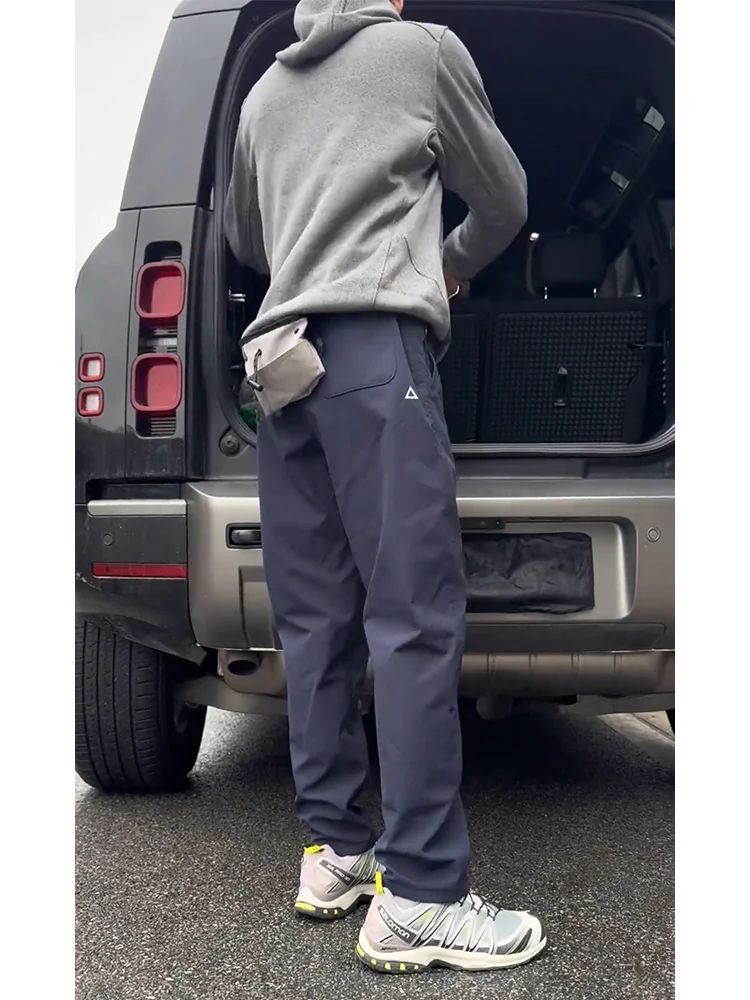 Casual Triangular Label Men's Spring Outdoor Soft ell Fce Pants Waterproof Windproof Straight Leg Casual Trousers
