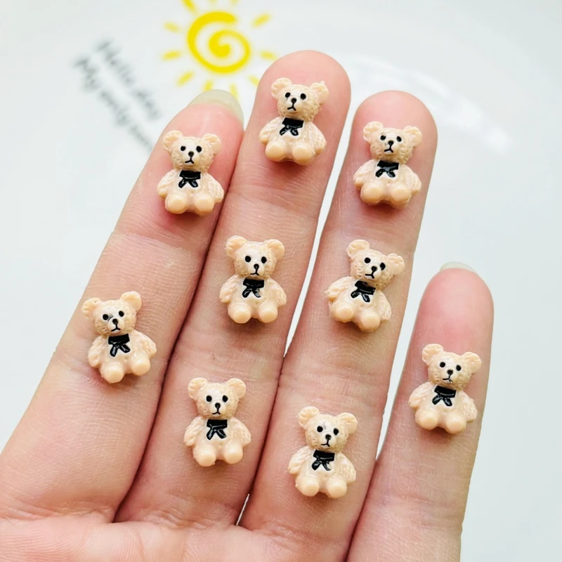 50 Pcs New Lovely Mini Cartoon Bow Knot Little Bear Resin Scrapbook Diy Jewellery Hairpin Accessories Decorate Craft