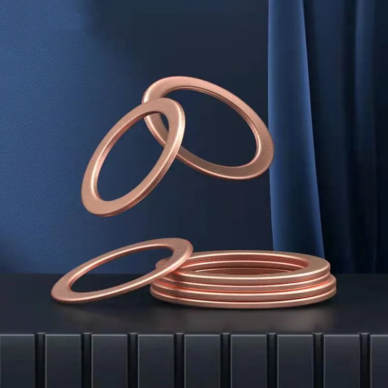 50/100pcs M3 M4 M5 M6 M8 M10-M30 Copper Washer Shim Flat Ring Seal Gaskets Sump Plugs Seal Plain Spacer Washers Fastener