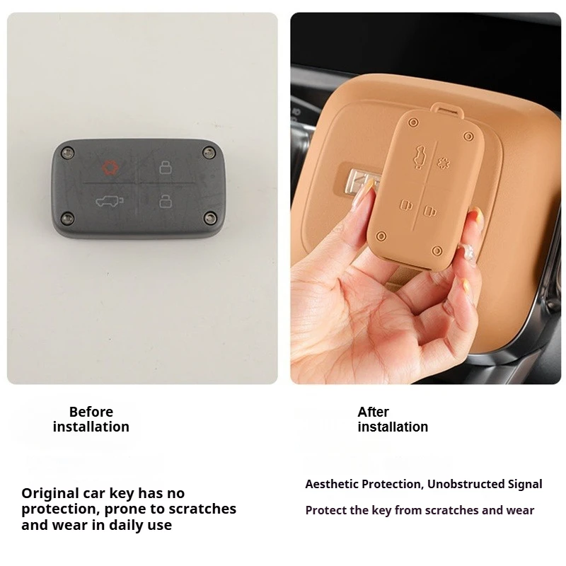 Car Key Case Cover For Chery ICAUR V27 Dedicated Original Color Silicone Scratch Drop-Resistant Key Case Protection Accessories