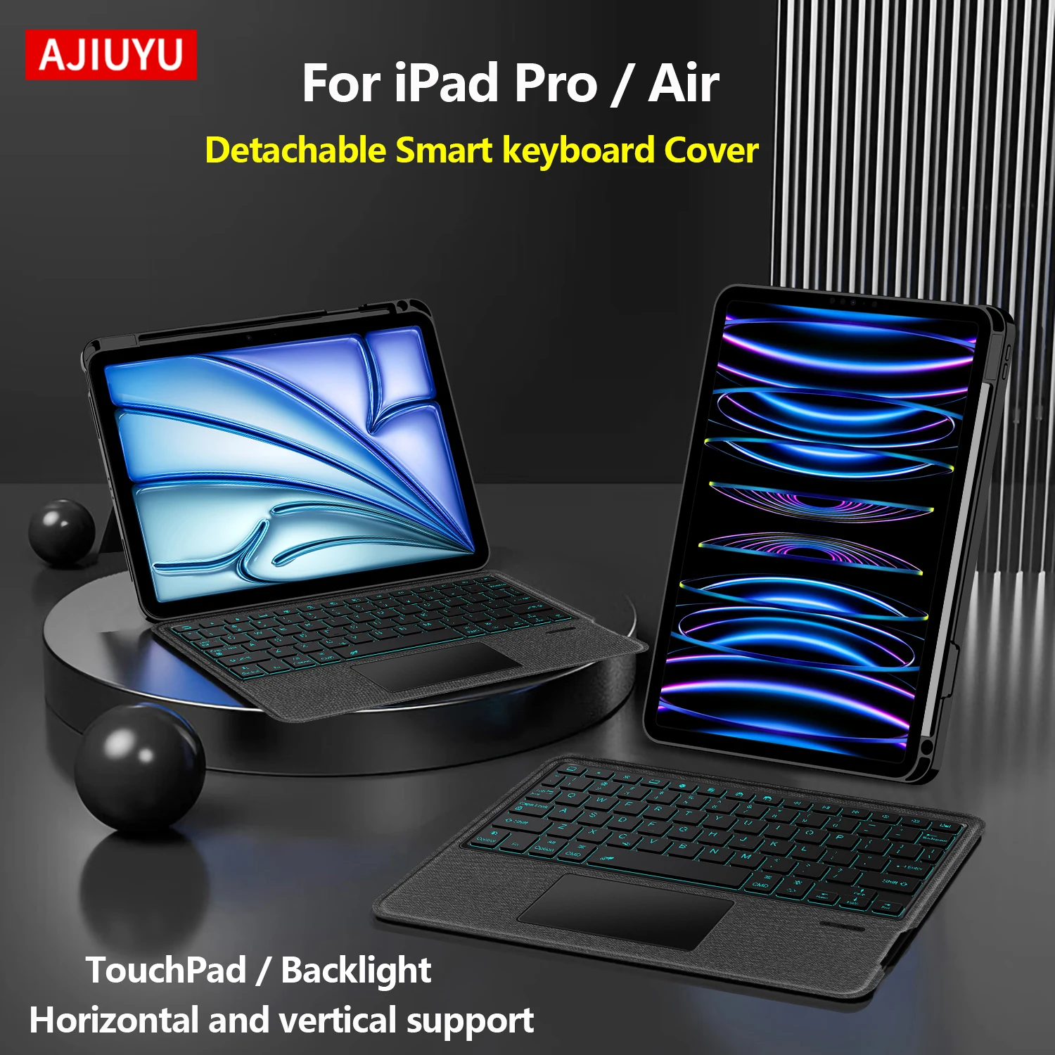 

Smart Magic Keyboard для iPad Pro 11 1-го, 2-го, 3-го 4-го поколения Air 11 M2 M3 11-дюймовый чехол Air 4 5, сенсорная панель с подсветкой, отдельный чехол