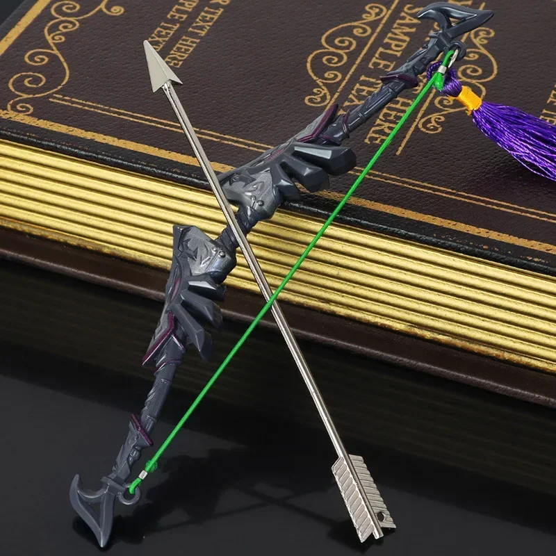 

18cm Royal Guard's Bow The Hyrule Fantasy Weapon Game Periphery Metal Weapon Model Katana Accessories Keychain Crafts Gifts Toys