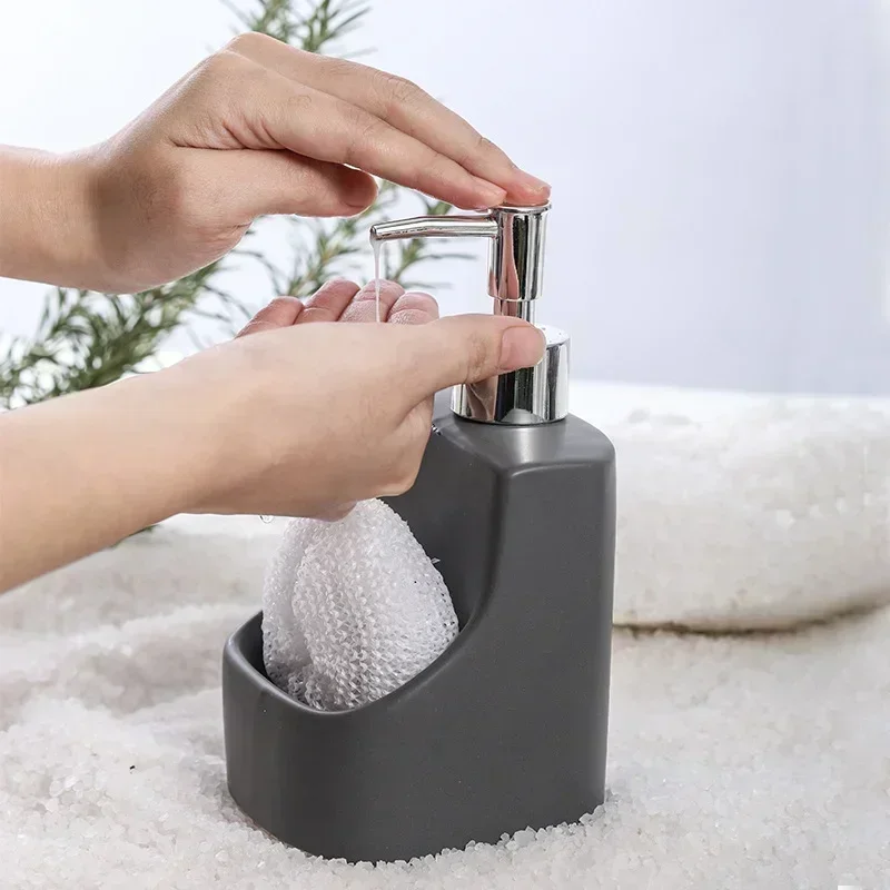 390ml/13oz Hand Soap Dispenser Makeup Container Multipurpose Refillable Liquid Pump Bottle for Kitchen Tabletop Travel Dish Soap