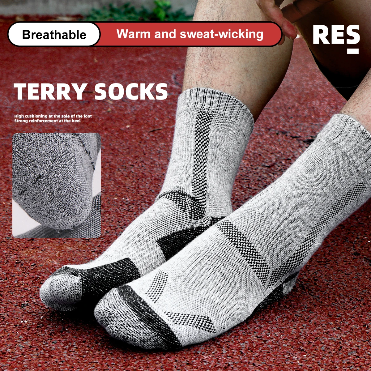 WRELS Merino Wool Thermal Socks Winter Long Warm Soft Ski Snowboarding Socks Thick Cotton Moisture Absorption High Elastic Socks image 2