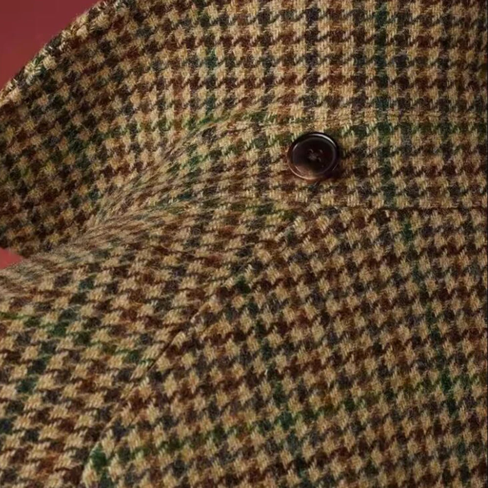 Manteau à carreaux moderne pour hommes, 1 pièce, Blazer personnalisé, pardessus avec ceinture, tenues chaudes d'hiver, mode homme, Tuxedos de bal de mariage