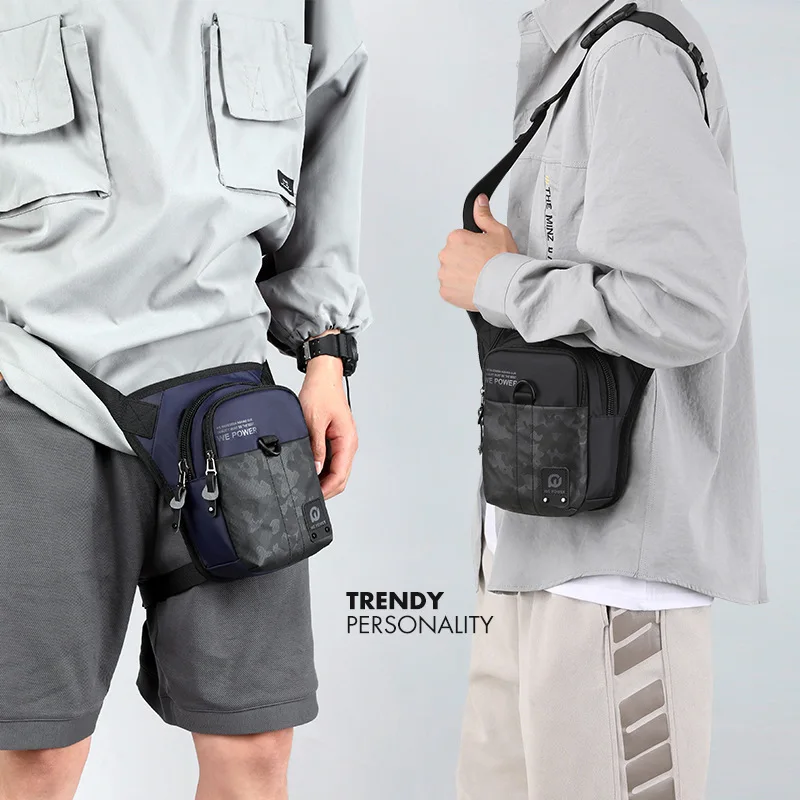 Men Fanny Waist Pack Drop Leg Bags For Motorcycle Rider Waterproof Nylon Travel Male Messenger Cross Body Bum Hip Belt Thigh Bag