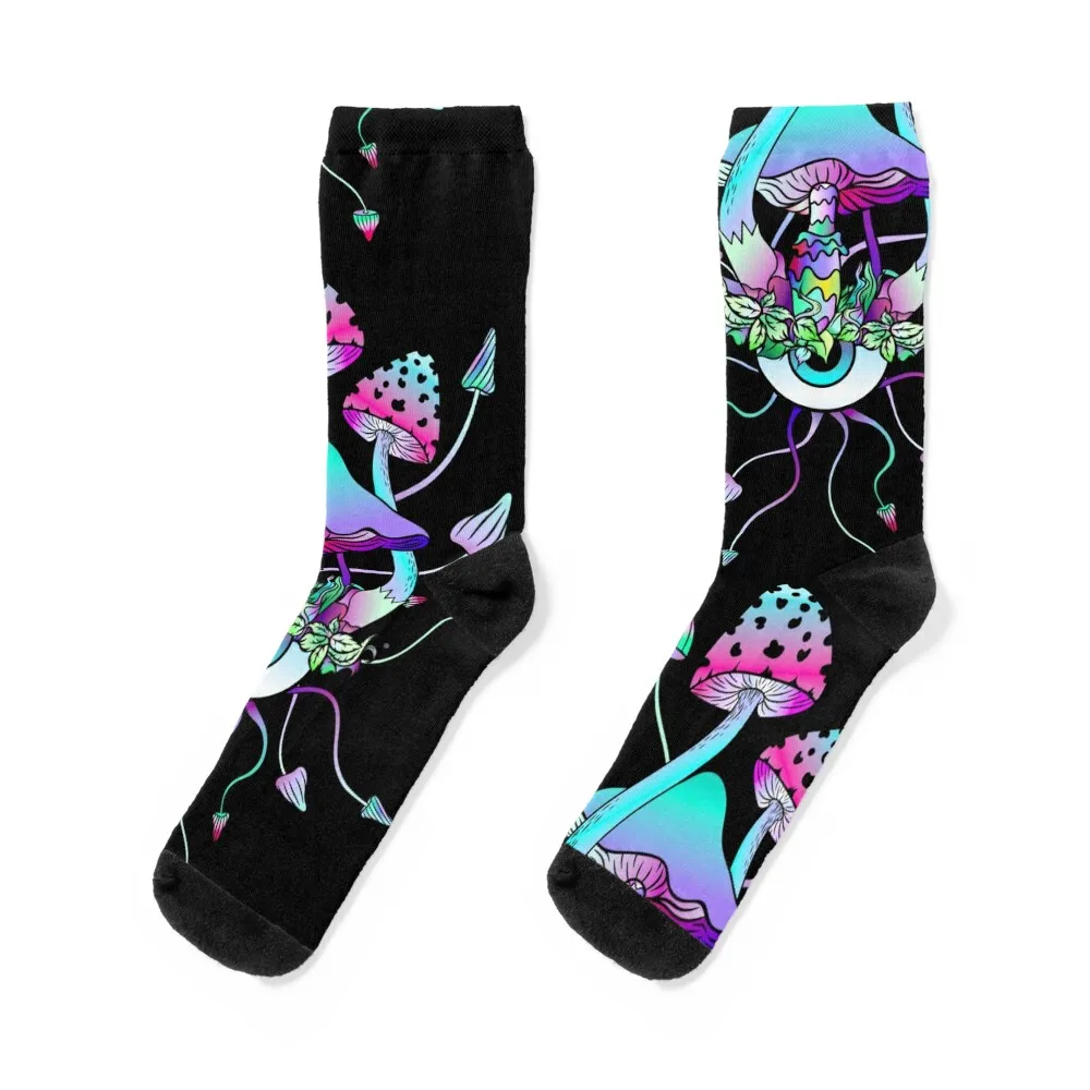 

Magic Mushrooms Colorful Psychedelic Mushroom Eyes Art Socks winter gifts moving stockings soccer anti-slip Socks Male Women's