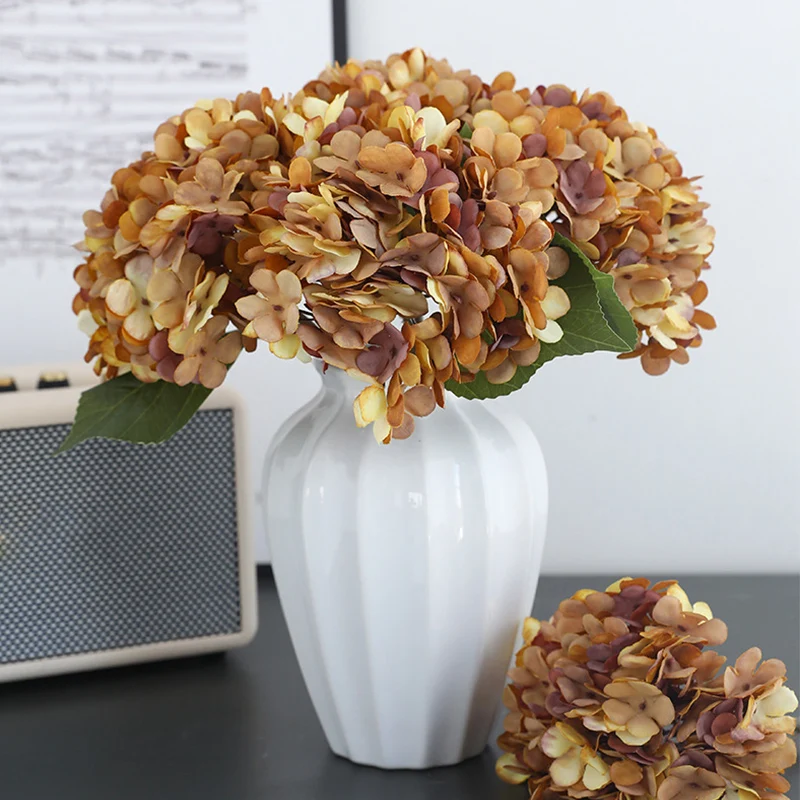 Herbst Hortensien Künstliche Blume Retro Stil Hause Esstisch Dekoration Hotel Hochzeit Kunst Dekoration Simulation Blume – Detail 4