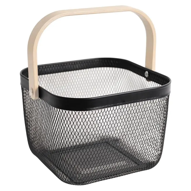 

Корзина для сбора урожая из металлической сетки AT63 с ручкой, многофункциональная, для сбора и хранения фруктов, овощей, для кухни, сада