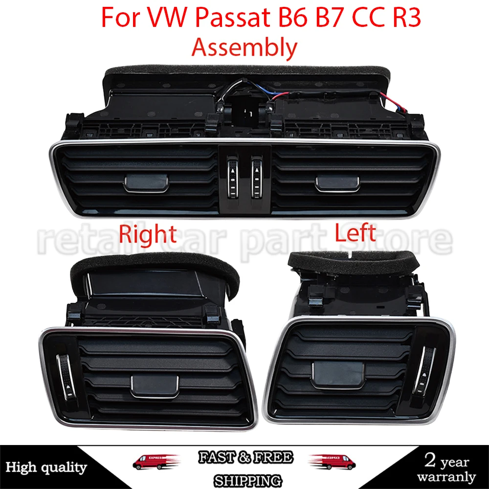 

Car Front Dashboard Air Conditioner Outlet A/C Air Conditioning Vents LHD For VW Passat B6 B7 CC R36 Air Vent Assembly