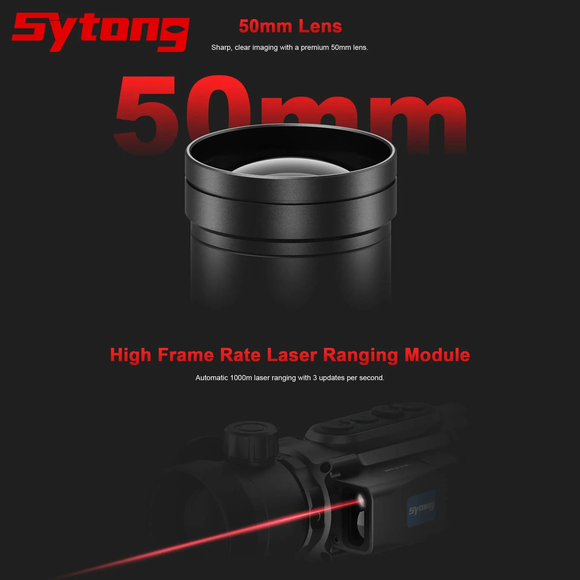 Sytong XM2.0 6-50LRF Thermal Scope 640x512, Long Range Rangefinder 10000J Shockproof IP67 for Hunting & Outdoor
