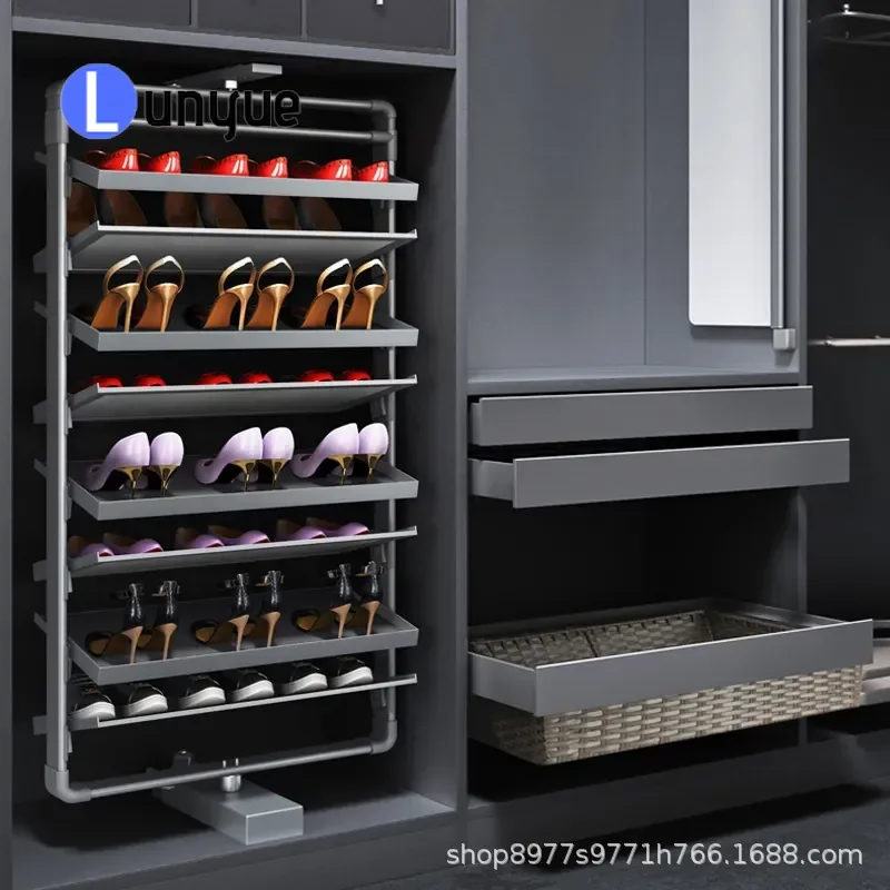 360 Degree Rotating Shoe Rack Multi Layer Household Cloakroom Cabinet With Built In Hardware Accessories For Home Storage
