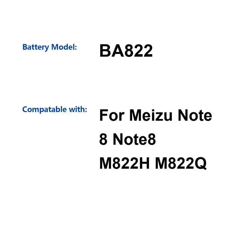 

3600 мАч для Meizu Note 8 M822H M822Q надежный аккумулятор для мобильного телефона BA822