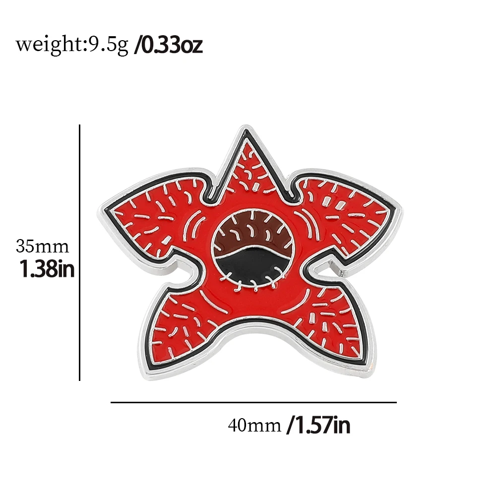Demogorgon Flower Hard Enamel Pin Decorative Pin for Backpack Jacket Clothing, Horror Fans Collectible Gift
