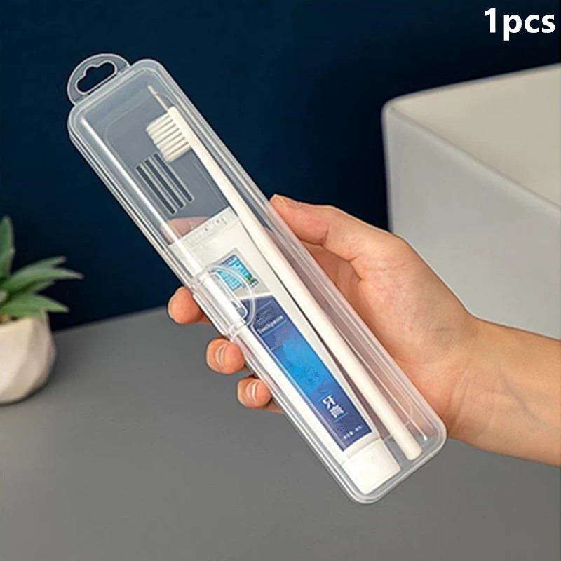 New Transparent Travel Toothbrush Holder Lightweight Portable Plastic Dust‑Proof Toothbrush Case Daily Essential Organizer