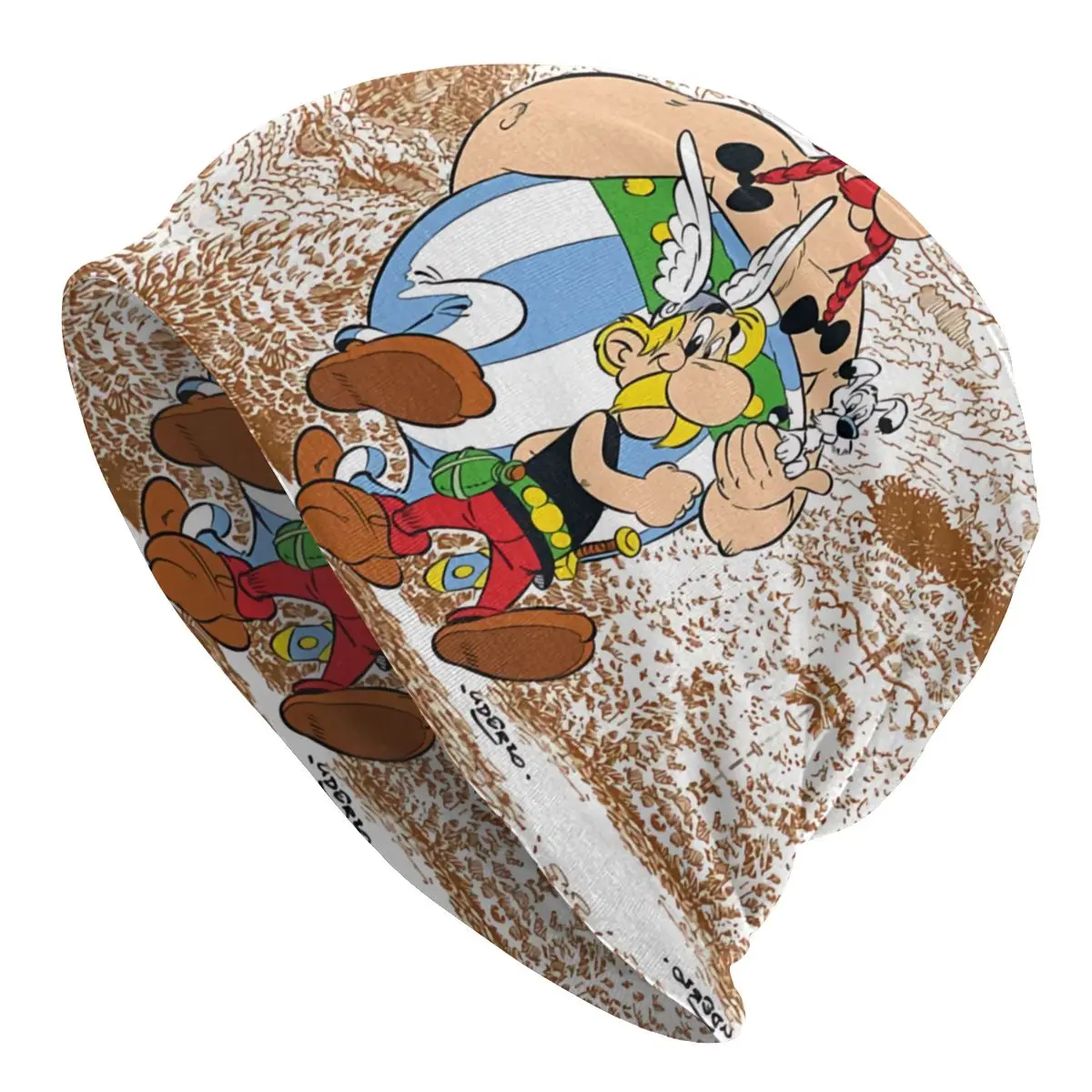 Custom Asterix And Obelix Beanie Bonnet Knit Hat Men Women Cool Unisex Cartoon Winter Warm Skullies Beanies Cap