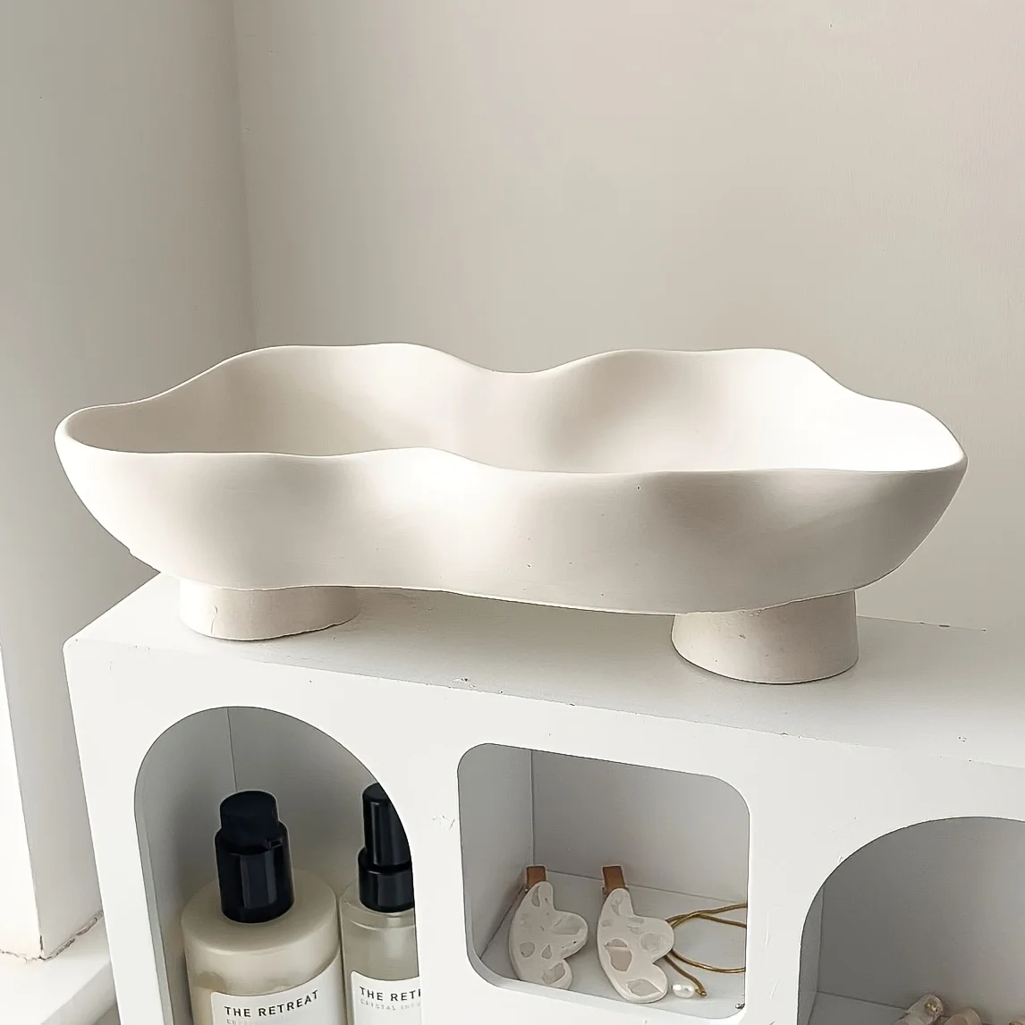 Moules en argile, Assiettes de rangement torsadées à pieds hauts, Bols à bougies, Moules en plâtre, Décoration d'ambiance pour bureau à domicile, Cadeaux de festival