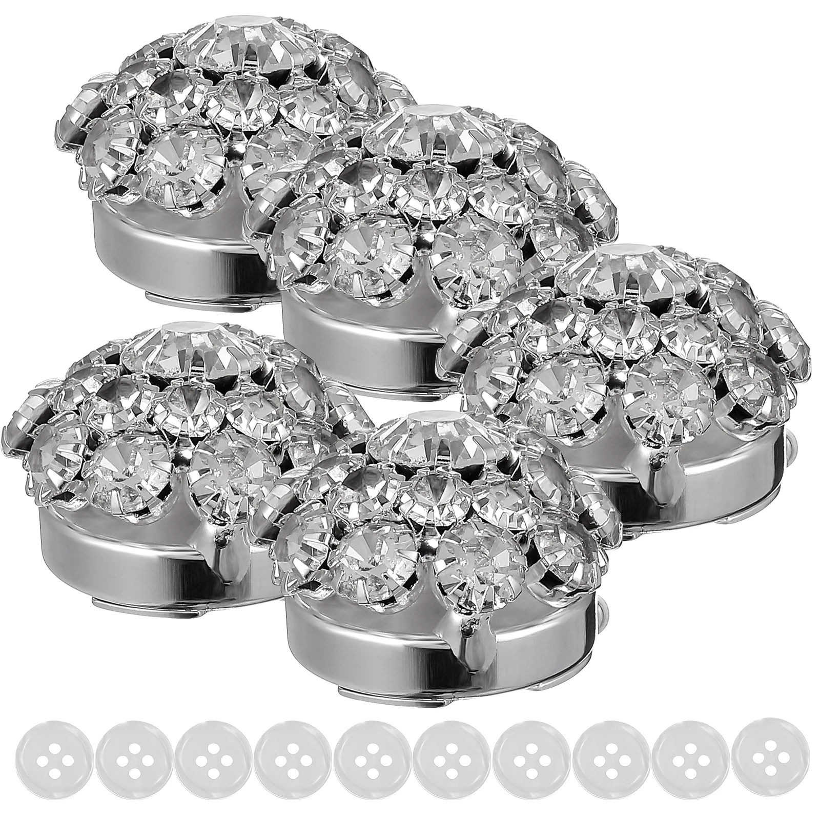 

1 set Rhinestone Flower Cufflinks Shirt Cufflink Firm Metal Sparkling Elegant Formal Wedding Business Shirt Button