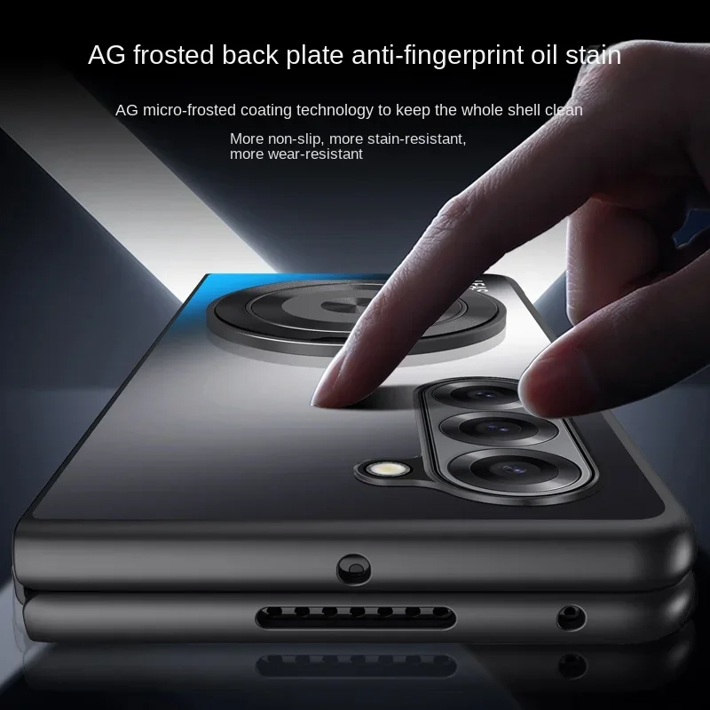 Вращающийся на 360 градусов металлический магнитный кольцевой держатель для телефона для Samsung Galaxy Z Fold 7 6 5 4 3 2, противоударный защитный чехол на задней панели