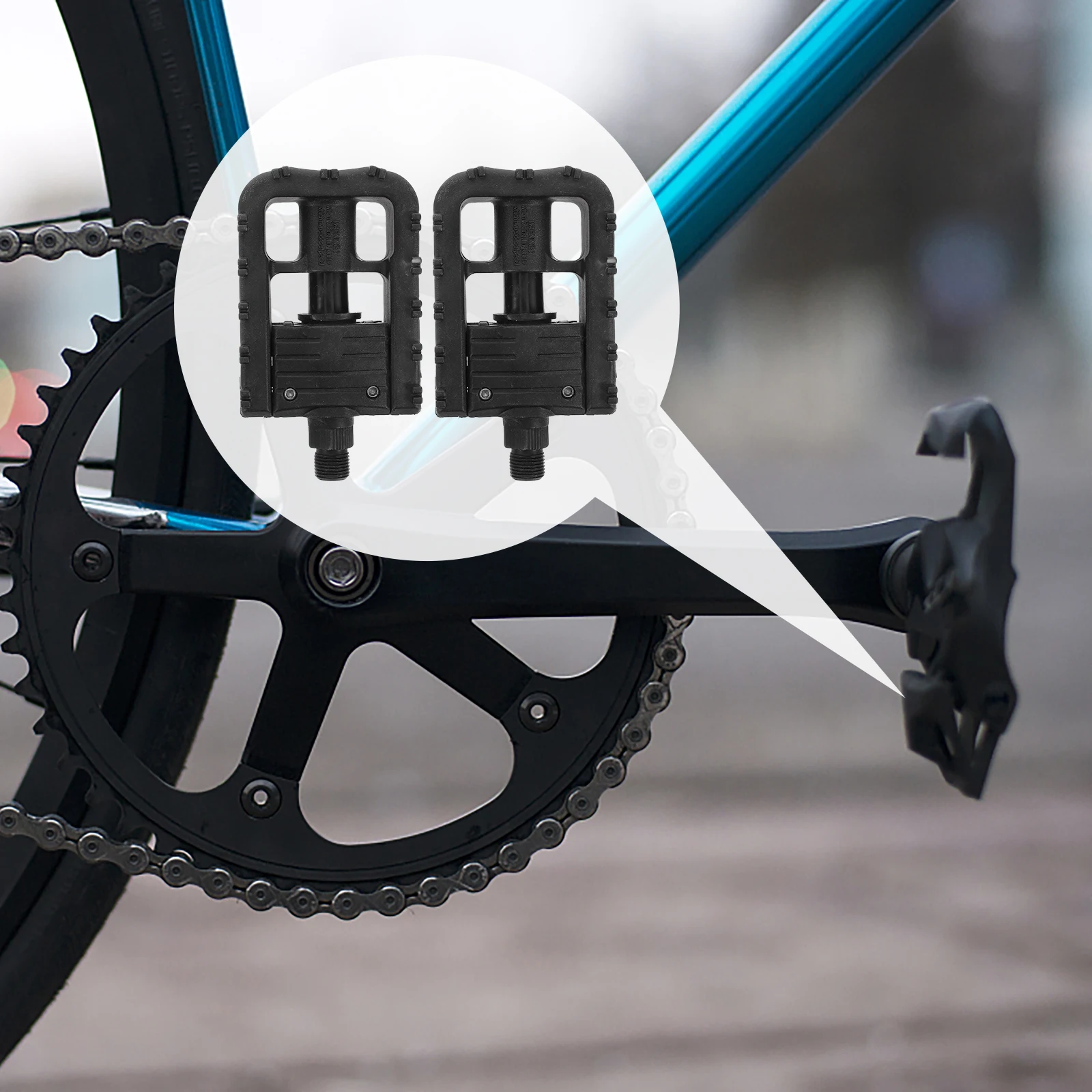 

2pcs Bicycle Pedals Foldable Plastic Aluminum Nonslip Surface Ergonomic Shape Compatibility Stability Commuting Reflectors