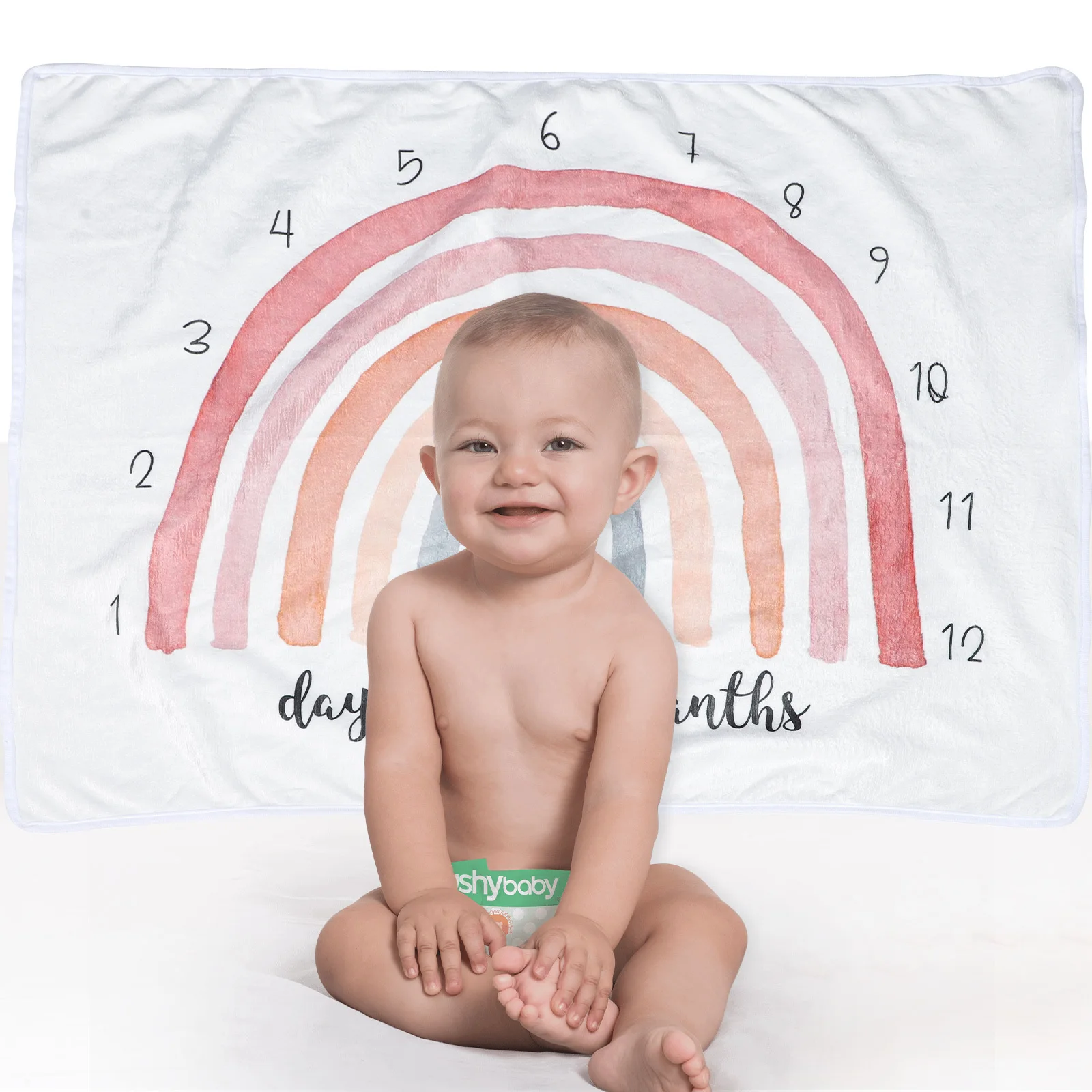 

Фланелевое детское одеяло с радугой, мягкое одеяло для фотосъемки новорожденных, ежемесячный подарок на память, детское одеяло для фотосессии, реквизит для памяти