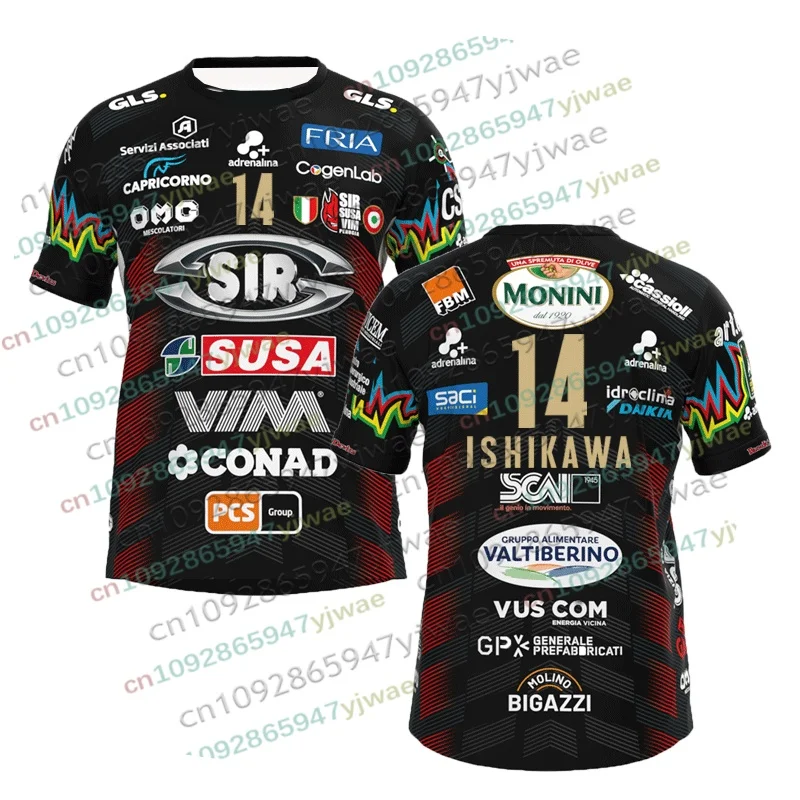 2026 Herren Damen Nr. 14 Volleyball-Trikot Sir Safety Perugia Tee Matchkleidung Ishikawa Champions Sportbekleidung Erwachsenen/Kinder-Set T-Shirt