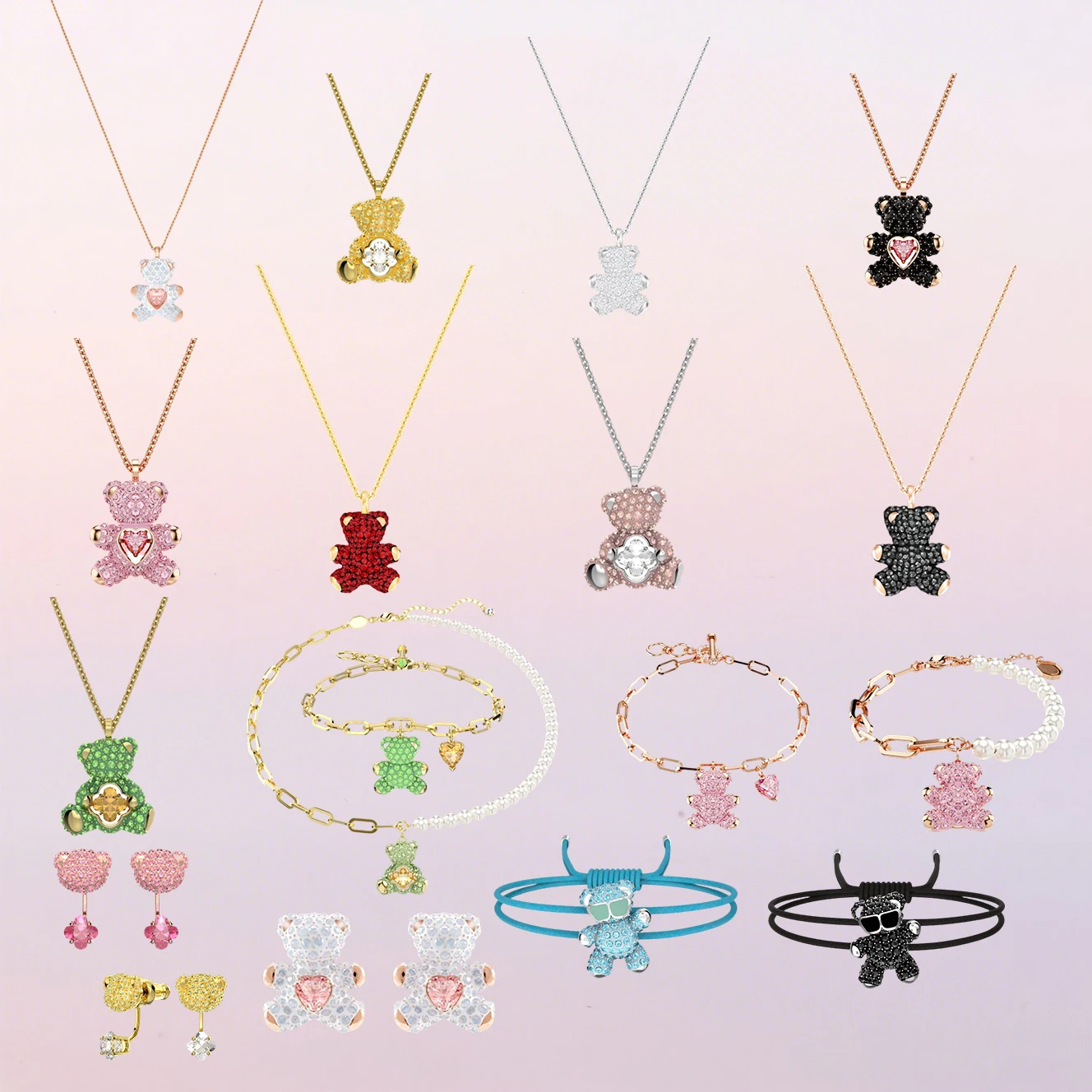 

Новый роскошный комплект ювелирных изделий в итальянском стиле 2025 года, классический детский образ, серия медведей You Are My Lucky - Holiday Li Wei