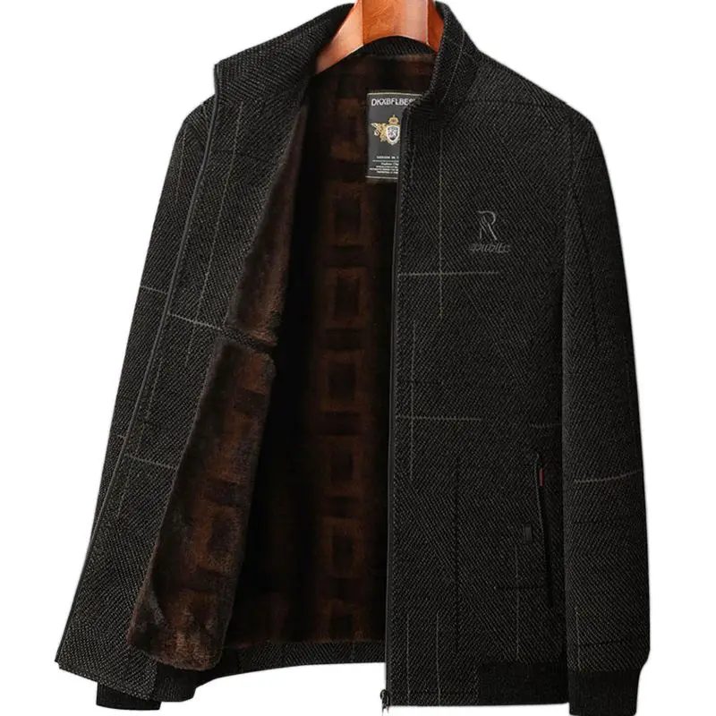 

Толстое зимнее пальто для мужчин, однотонная однотонная куртка, теплая классическая верхняя одежда для мужчин, зимняя куртка простого дизайна