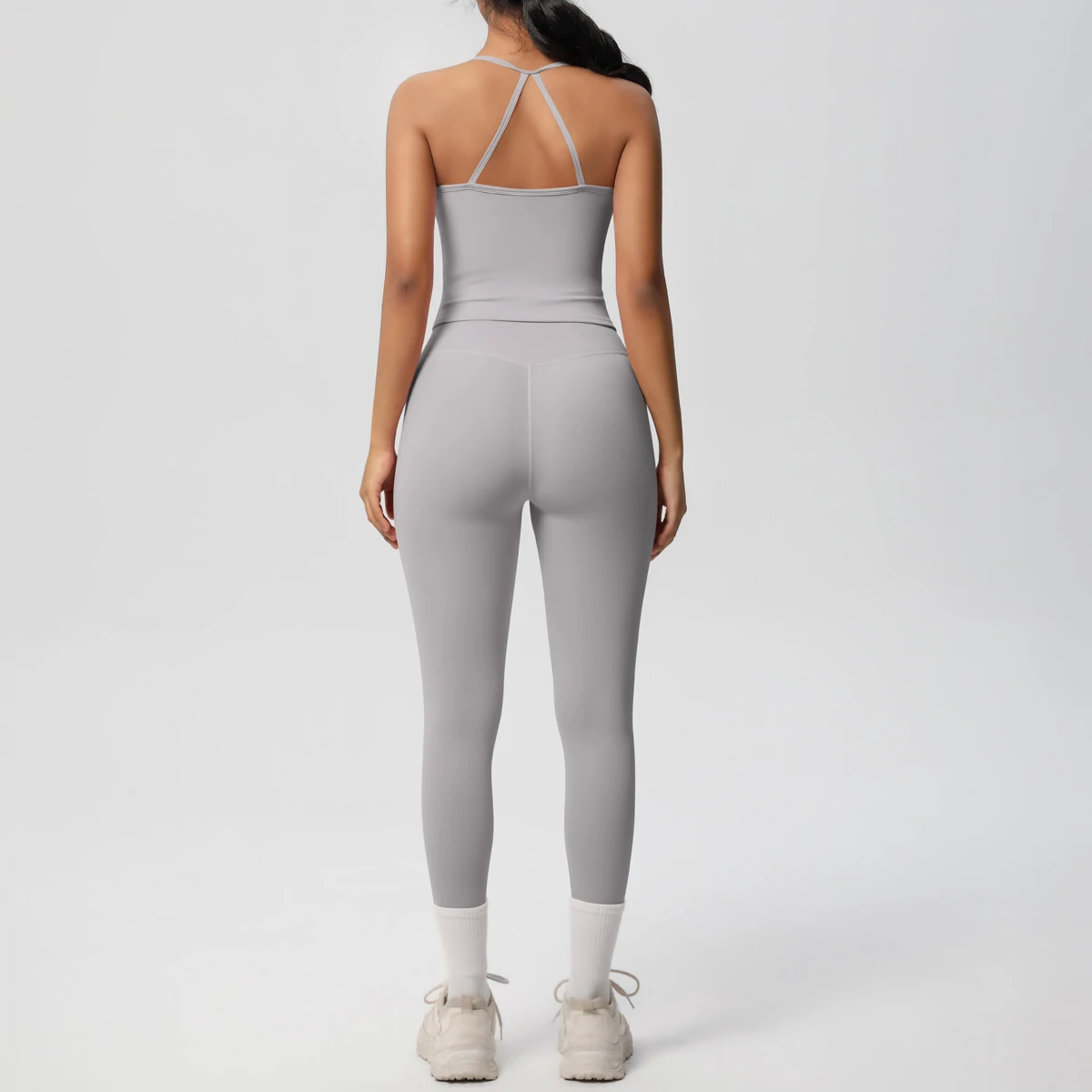 Halter Yoga Top Set Fitness Gym Anzug Training Ärmellose Sport Gym Tops Crossover Zurück Sport Unterwäsche Bauch-steuer Abnehmen – Detail 31