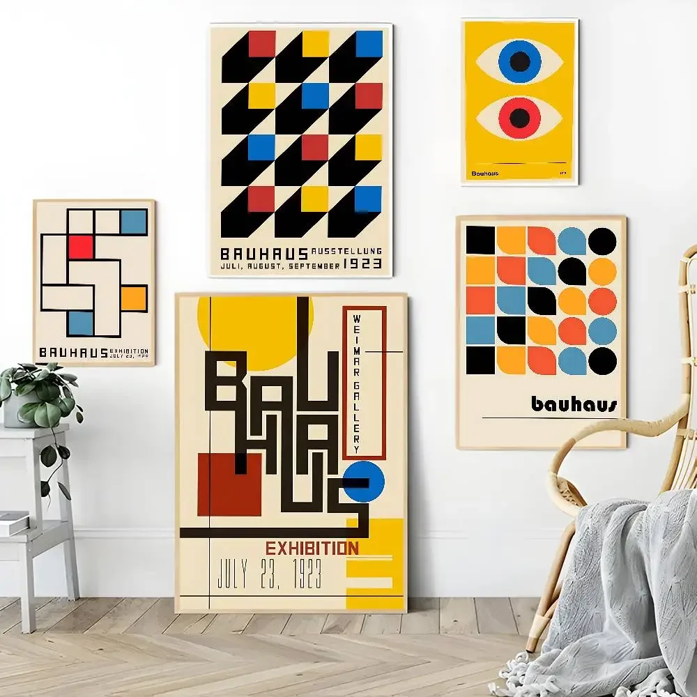 بوهو مجردة باوهاوس خط الهندسة الشمال الكلاسيكية خمر الفيلم الكلاسيكي الملصقات HD جودة ملصق جدار الفن اللوحة دراسة