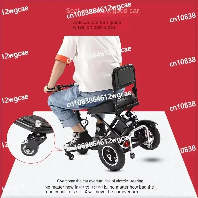 Foldable Disability Mobility Scooters 3 Wheel Elderly Electric Scooter Mini Small Adult 500W 48V12AH  Removable Lithium Battery