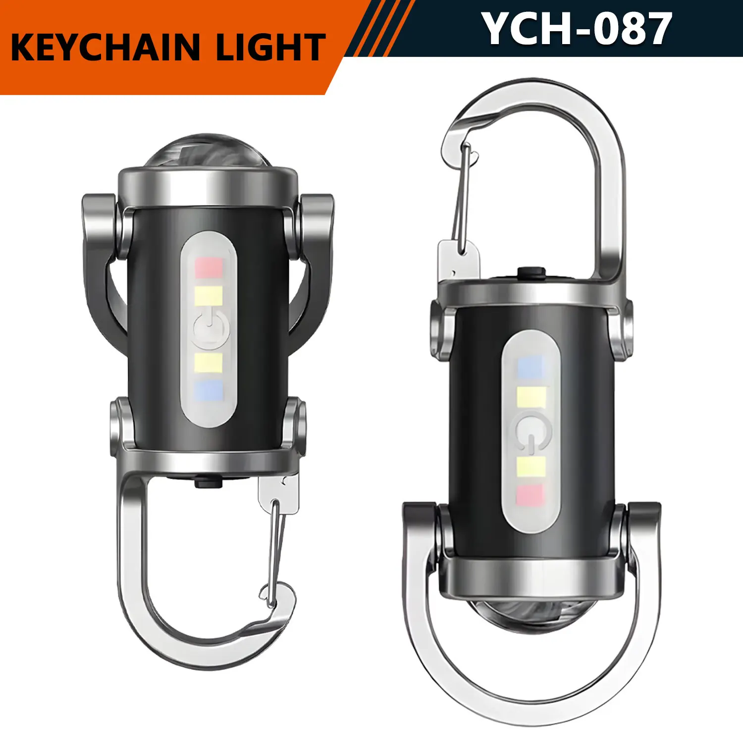 

1-5pcs USB Rechargeable COB Flashlight Keychain, 500 Lumens 3 Modes Mini Torch, IPX4 Waterproof For Camping, Emergency (88mm)