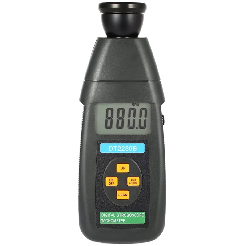 DT2239B Digital LCD Non-Contact Flash Stroboscope Tachometer Photoelectric Revolution Meter Speedometer Tester 60-19999RPM Retai