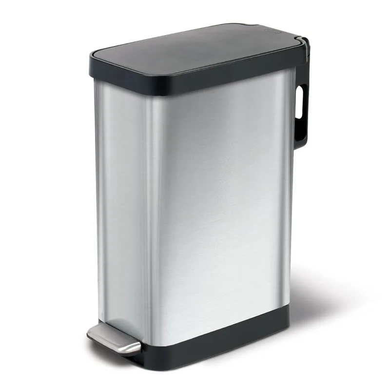 

Slim Trash Can with Clorox Odor Protection - Narrow Kitchen Garbage Bin with Soft Close Lid, Step On Foot Pedal and Waste Bag