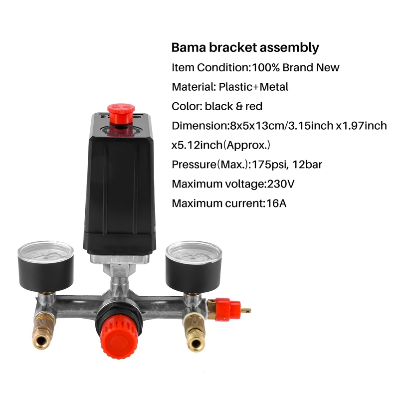 Heißer 175psi 12bar 230v 16a Luft kompressor Druck Ein/Aus-Schalter Steuerventil knopf
