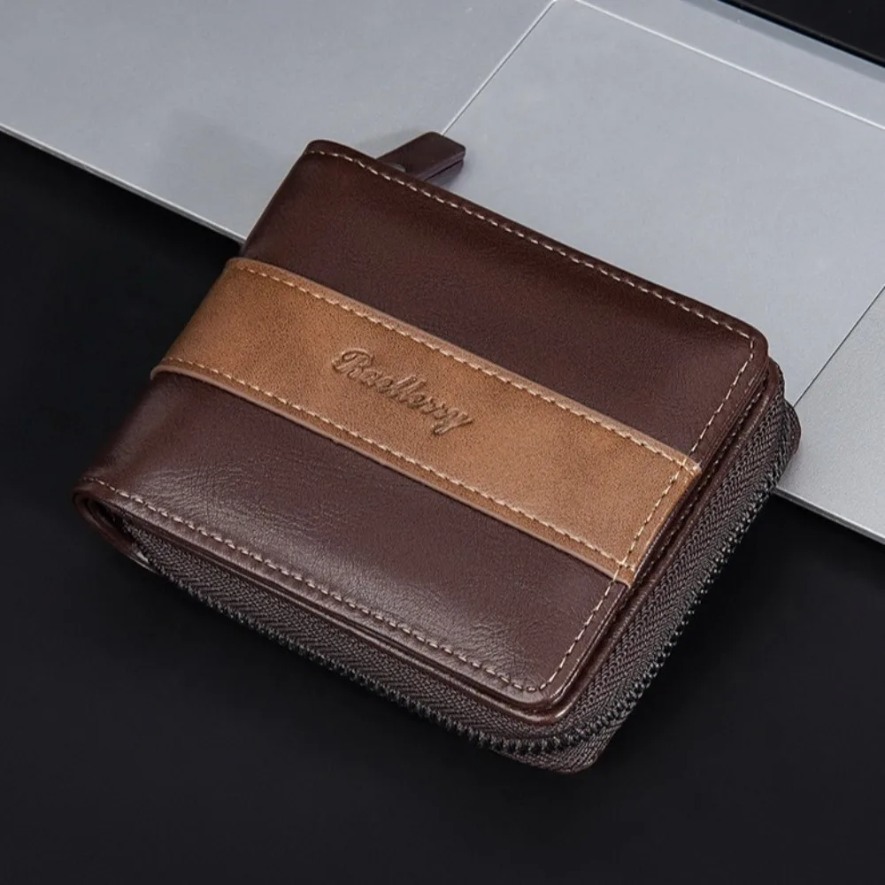 

Zipper Pouch Men Zipper Wallet PU Leather Credit Card Case Card Holder Korean Style Pocket Purse PU Leather Coin Purse Business