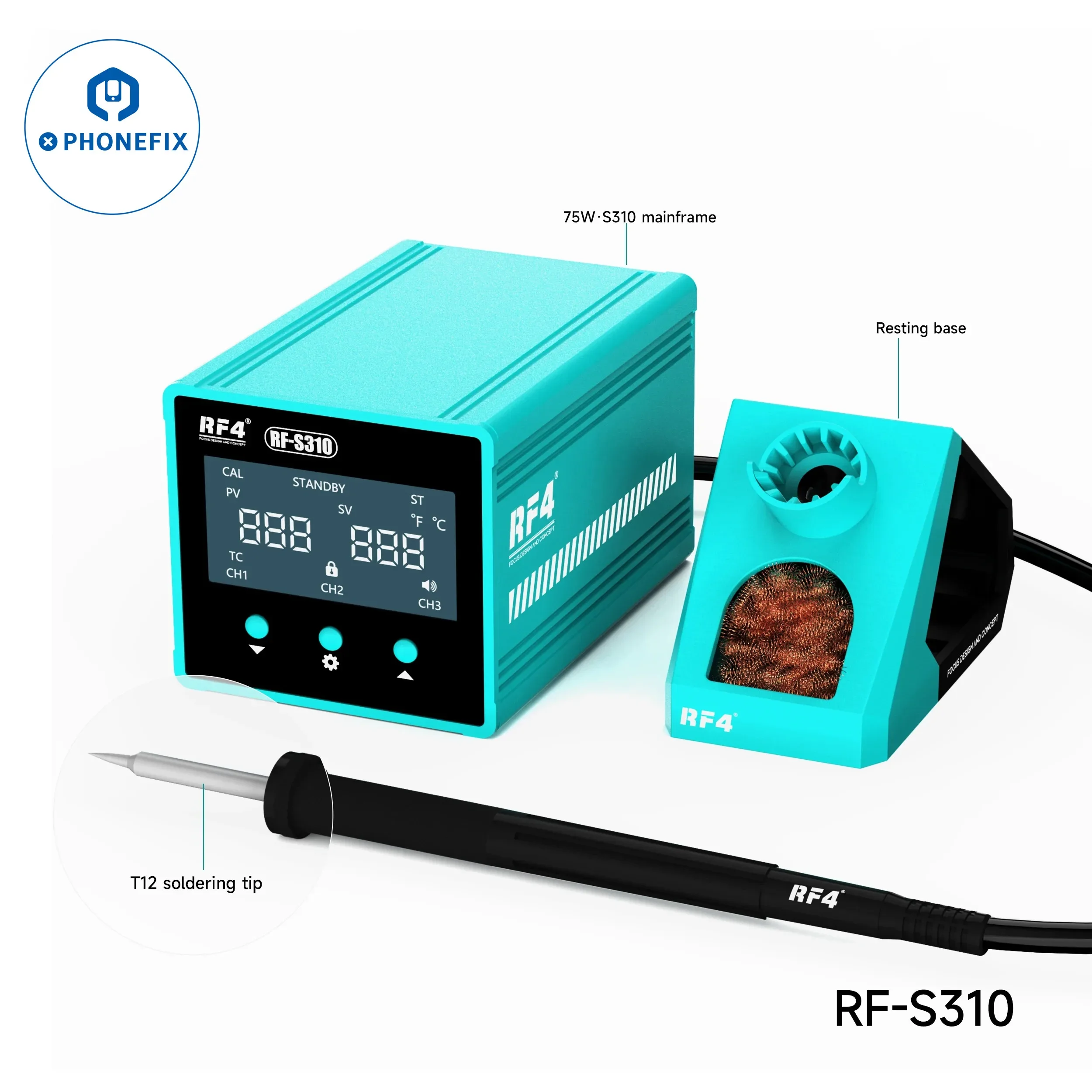 RF-S310 지능형 온도 제어 정전기 방지 휴대폰 수리 용접 스테이션, 자동 시간 수면 온도 범위 150-480 ℃