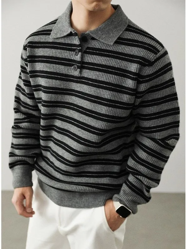 

Цветной полосатый свитер в стиле ретро Ne Long Sve, свободный повседневный мужской свитер, осень-зима, теплый мягкий полиэстер, моющийся