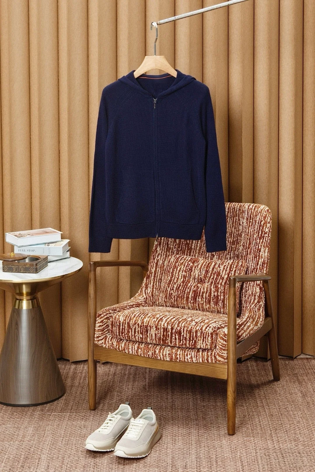 

Men's Casual Hooded Zipper Knitted Cardigan Wool Blend Long Sve Sweatirt Faionable All-Match Autumn Winter New Arrival