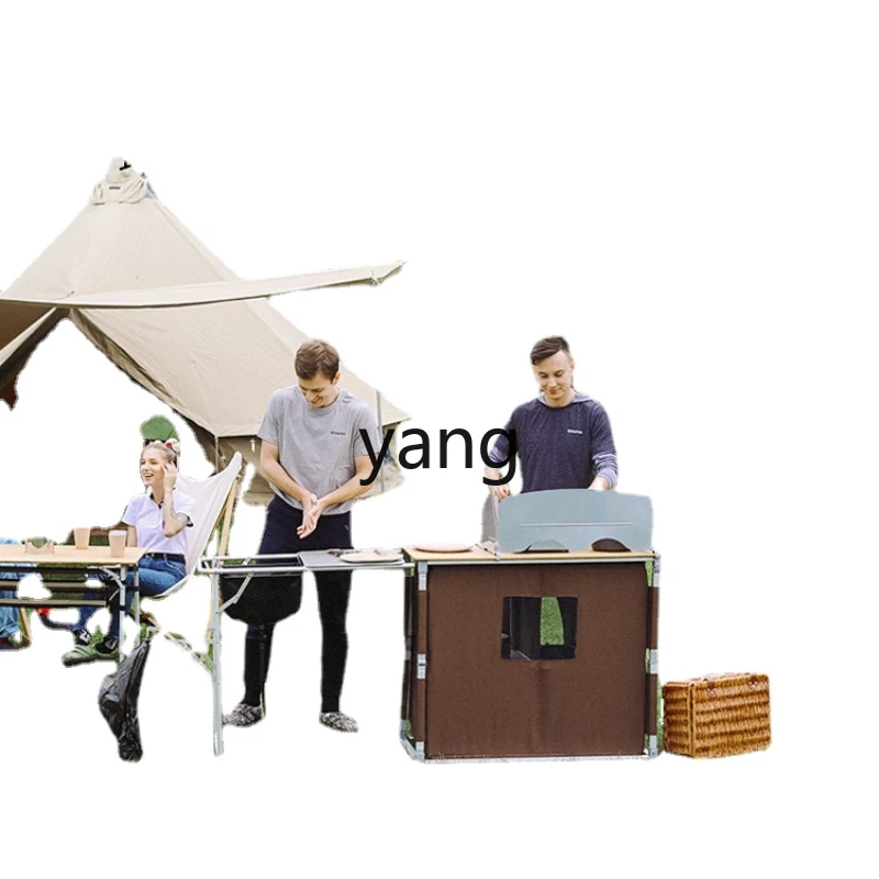 CX Outdoor Folding Camping Picnic Outdoor Mobile Kitchen Car Barbecue Portable Storage Table