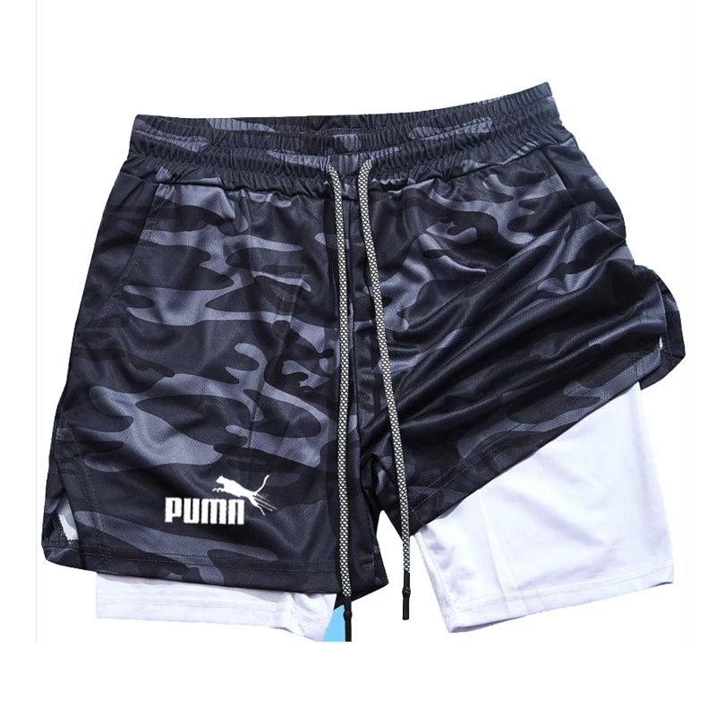 

New summer men's running sports shorts - Two-piece quick-drying sports pants - Training wear - Fitness jogging shorts