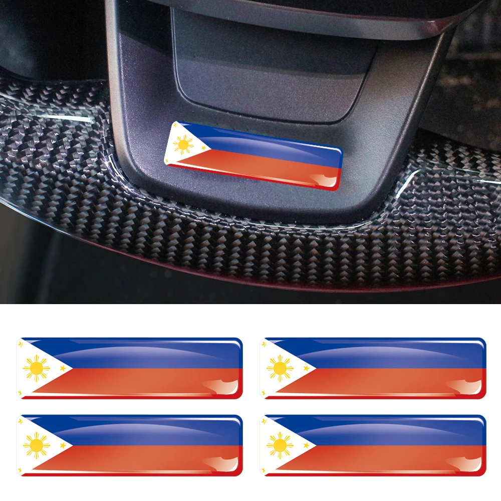 

Philippines Flag 3D Epoxy Resin Decorate Car Sticker Car Window Buttons Steering Wheel Center Console Panel Motorcycle Fuel Tank
