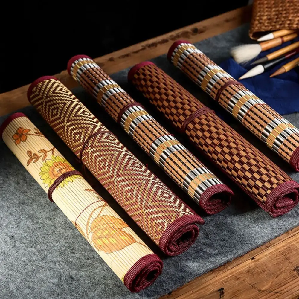 

Высококачественный бамбуковый держатель для кистей, вместительный пенал для каллиграфических ручек в китайском стиле, чехол для художественных принадлежностей